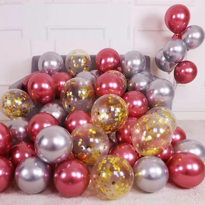 15 vnt rožinės spalvos konfeti metaliniai latekso balionai su gimtadieniu vakarėlio dekoracijos suaugusiems vaikams berniukui mergaitei kūdikio dušo reikmenys vestuvėms