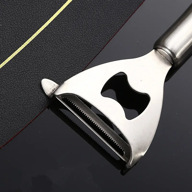 Rozsdamentes acél Zöldségek Gyümölcshámozó Kétfejű többfunkciós bőrgyalu vastagított nyelű Konyhai szerszámok Kiegészítők