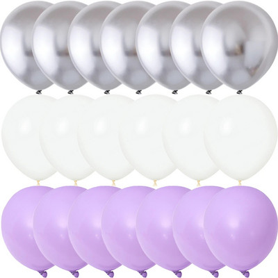 40 KOM Božićni srebrni bijeli ljubičasti metalni baloni s konfetima od lateksa Ukrasi za vjenčanje Mat Globos Ukrasi za rođendanske zabave