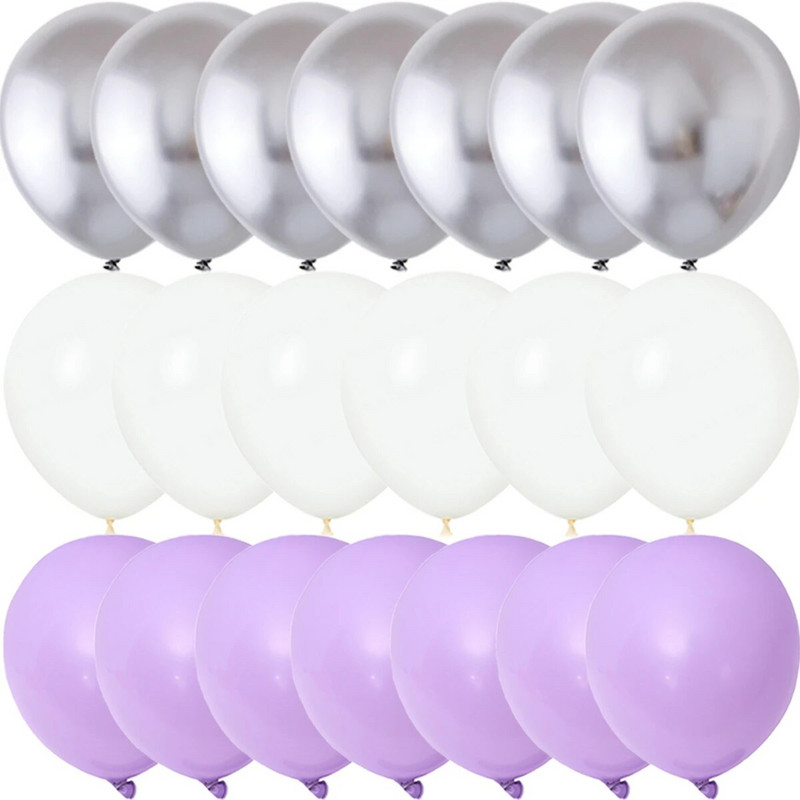 40 KOM Božićni srebrni bijeli ljubičasti metalni baloni s konfetima od lateksa Ukrasi za vjenčanje Mat Globos Ukrasi za rođendanske zabave