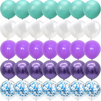 40 de bucăți The Mermaid Theme Party Baloane violet albastru confetti Halloween Crăciun Anul Nou Decoratiuni pentru petrecere Globos