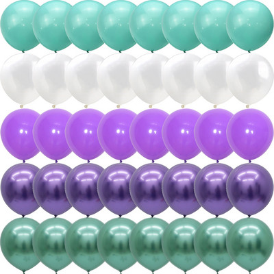 40 de bucăți The Mermaid Theme Party Baloane violet albastru confetti Halloween Crăciun Anul Nou Decoratiuni pentru petrecere Globos