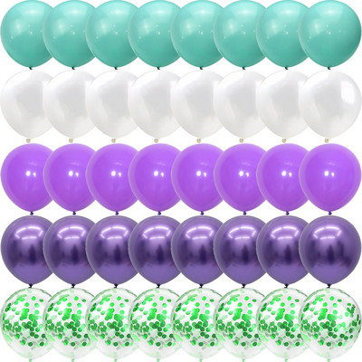 40 de bucăți The Mermaid Theme Party Baloane violet albastru confetti Halloween Crăciun Anul Nou Decoratiuni pentru petrecere Globos