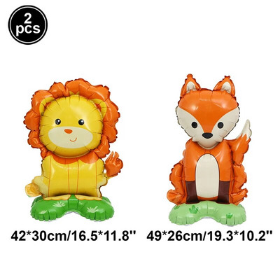 4D în picioare, leu mare, dinozaur, animale din folie, baloane decorative uriașe pentru copii, junglă, safari, decorațiuni pentru petrecerea de aniversare Globos