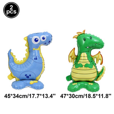 4D în picioare, leu mare, dinozaur, animale din folie, baloane decorative uriașe pentru copii, junglă, safari, decorațiuni pentru petrecerea de aniversare Globos