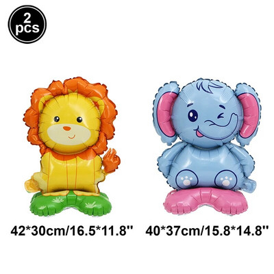 4D în picioare, leu mare, dinozaur, animale din folie, baloane decorative uriașe pentru copii, junglă, safari, decorațiuni pentru petrecerea de aniversare Globos