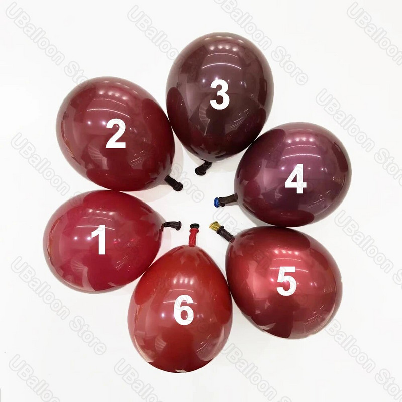 5/10/12/18 collu bordo lateksa baloni, vienvietīgi pildīti bordo rubīnsarkano ķiršu baloni dzimšanas dienas kāzu ballītes dekorēšanai