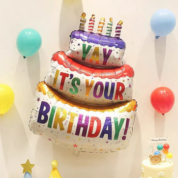 Γελοιογραφία Bear Cake Foil Balloons Baby Shower Γάμος πάρτι γενεθλίων φωτογραφία στηρίγματα Σκηνικό ντεκόρ Τούρτα κεριών Τούρτα γενεθλίων Μπαλόνι