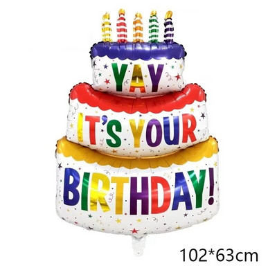 Urs din desene animate Tort Baloane din folie Baby Shower Nunta Ziua de naștere Recuzită foto Decor Scenă Tort Lumânare Tort de aniversare Balon