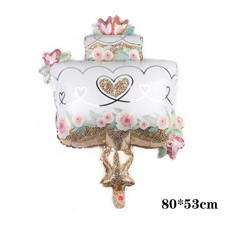 Γελοιογραφία Bear Cake Foil Balloons Baby Shower Γάμος πάρτι γενεθλίων φωτογραφία στηρίγματα Σκηνικό ντεκόρ Τούρτα κεριών Τούρτα γενεθλίων Μπαλόνι