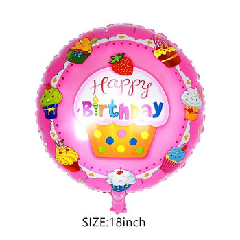 18-инчов кръгъл балон с плодове от алуминиево фолио, детска анимационна играчка, балон, парти за рожден ден, празник, оформление на детска градина
