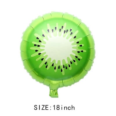 Balon rotund din folie de aluminiu cu fructe de 18 inchi, pentru copii, cu desene animate, balon de jucărie, petrecere de aniversare, petrecere de vacanță, aspect grădiniță
