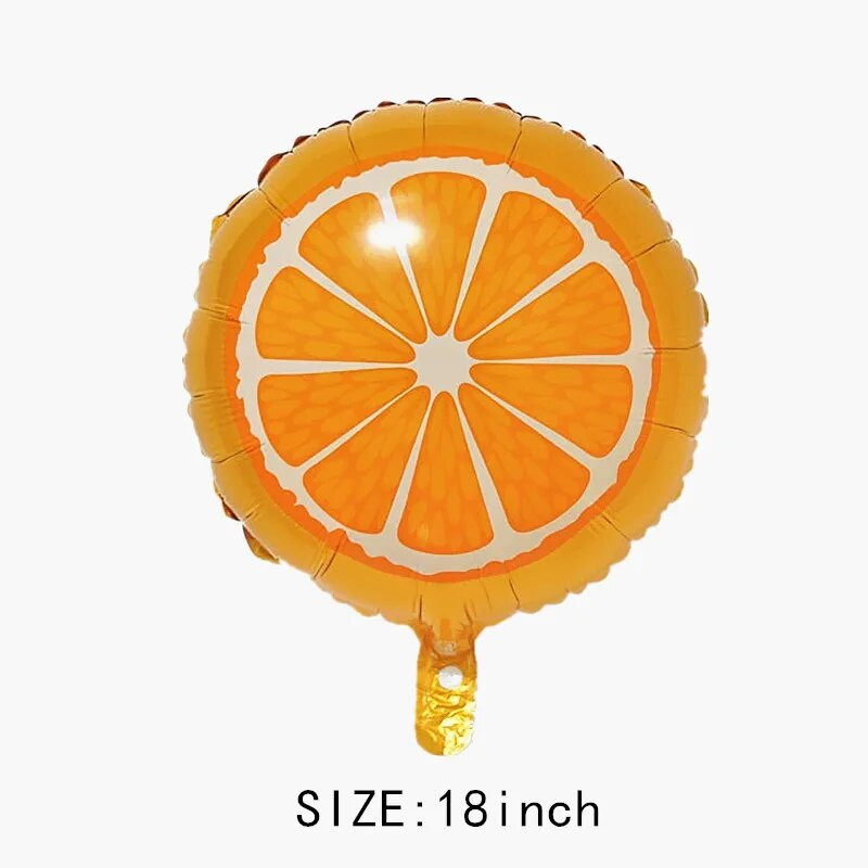 Balon rotund din folie de aluminiu cu fructe de 18 inchi, pentru copii, cu desene animate, balon de jucărie, petrecere de aniversare, petrecere de vacanță, aspect grădiniță