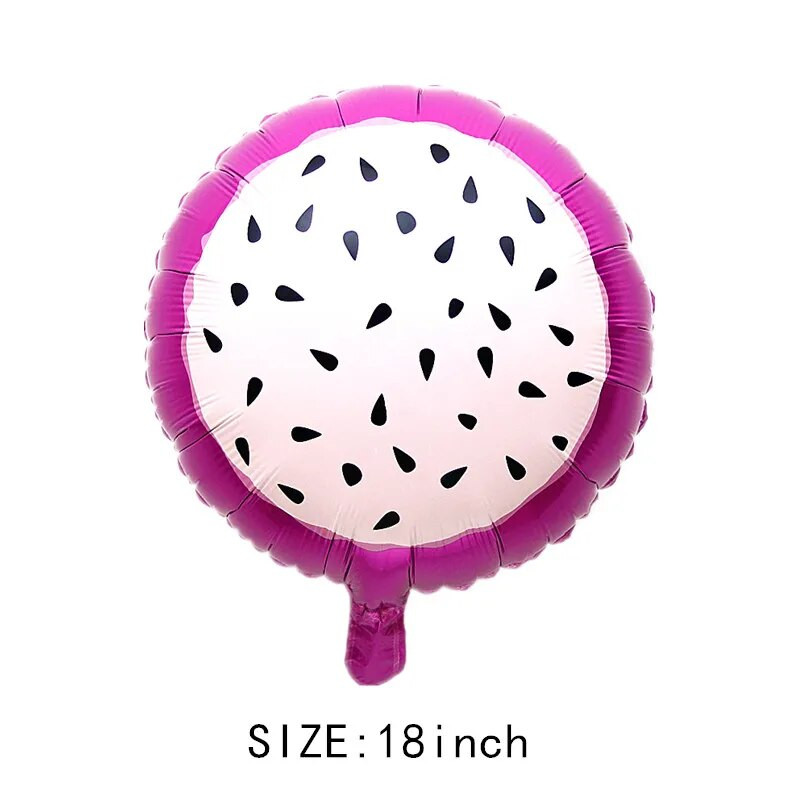 Balon rotund din folie de aluminiu cu fructe de 18 inchi, pentru copii, cu desene animate, balon de jucărie, petrecere de aniversare, petrecere de vacanță, aspect grădiniță