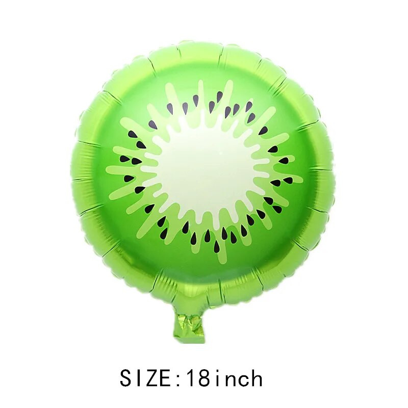 Balon rotund din folie de aluminiu cu fructe de 18 inchi, pentru copii, cu desene animate, balon de jucărie, petrecere de aniversare, petrecere de vacanță, aspect grădiniță
