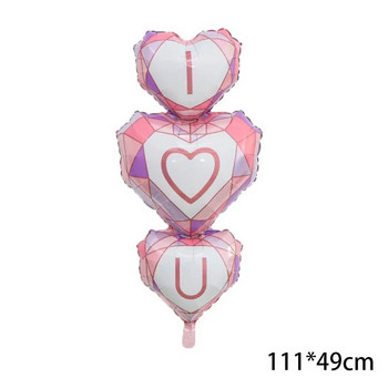 Μπαλόνια με φύλλο αλουμινίου σε σχήμα καρδιάς Διακόσμηση Δωματίου για την Ημέρα του Αγίου Βαλεντίνου Γενέθλια Επέτειος Γάμου I LOVE YOU Balloon