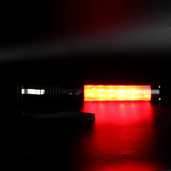 11-инчова червена LED лампа за противопожарен контрол на трафика, пътна палка с магнитна кука, 2 бр. Авариен крайпътен маяк без (червен стил)
