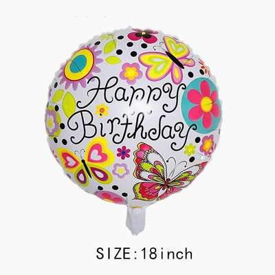 Naujas 18 colių apvalus aliuminio folijos balionų žaislas, skirtas vaikų gimtadienio vakarėliui, vestuvių dekoravimui kūdikių dušo reikmenų kamuolys