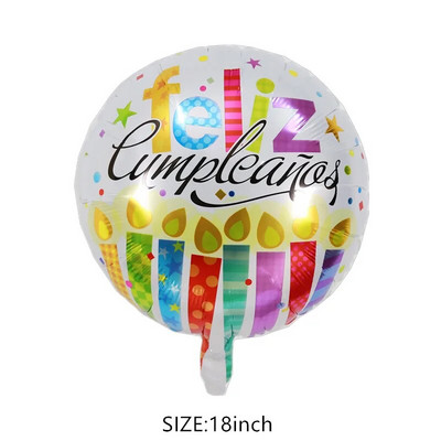 Naujas 18 colių apvalus aliuminio folijos balionų žaislas, skirtas vaikų gimtadienio vakarėliui, vestuvių dekoravimui kūdikių dušo reikmenų kamuolys