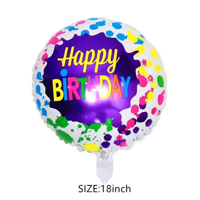 Naujas 18 colių apvalus aliuminio folijos balionų žaislas, skirtas vaikų gimtadienio vakarėliui, vestuvių dekoravimui kūdikių dušo reikmenų kamuolys