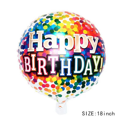 Naujas 18 colių apvalus aliuminio folijos balionų žaislas, skirtas vaikų gimtadienio vakarėliui, vestuvių dekoravimui kūdikių dušo reikmenų kamuolys