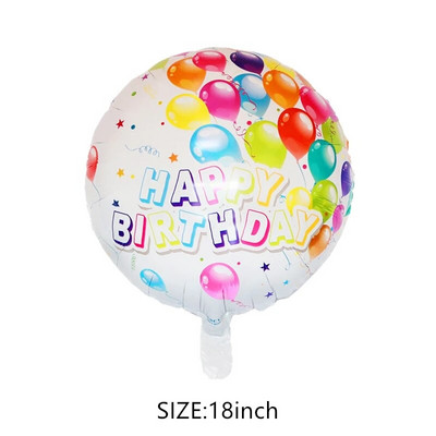 Naujas 18 colių apvalus aliuminio folijos balionų žaislas, skirtas vaikų gimtadienio vakarėliui, vestuvių dekoravimui kūdikių dušo reikmenų kamuolys