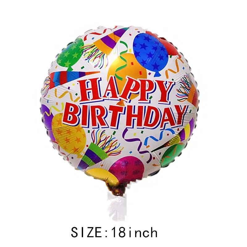Naujas 18 colių apvalus aliuminio folijos balionų žaislas, skirtas vaikų gimtadienio vakarėliui, vestuvių dekoravimui kūdikių dušo reikmenų kamuolys