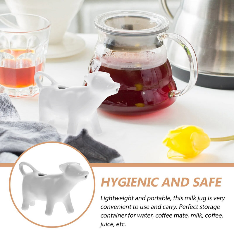 Keraminis pieno ąsotis karvės kavos puodelis padažo padažo dozatorius putojimo indas valties dubuo