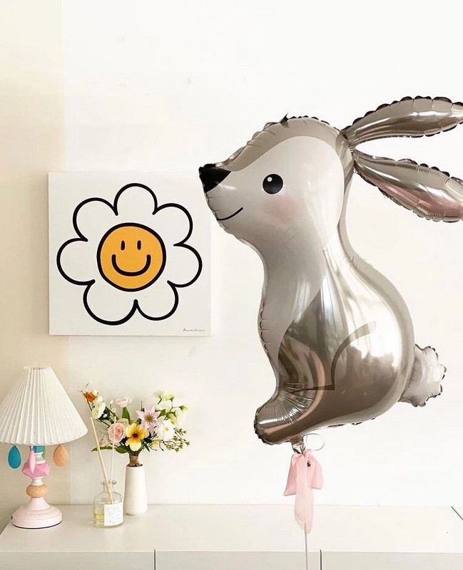 Szürke nyuszi fólia léggömbök hosszú fülek nyúl állat hélium léggömb esküvői születésnapi parti dekoráció gyerekeknek játékok baba zuhany kellékek