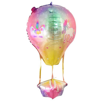 Karikatūra 4D dzīvnieku alumīnija plēve karstā gaisa balons bērnu dzimšanas dienas ballītes dekorācija vienradzis žirafe zilonis zebra balons rotaļlietas