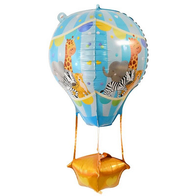 Karikatūra 4D dzīvnieku alumīnija plēve karstā gaisa balons bērnu dzimšanas dienas ballītes dekorācija vienradzis žirafe zilonis zebra balons rotaļlietas