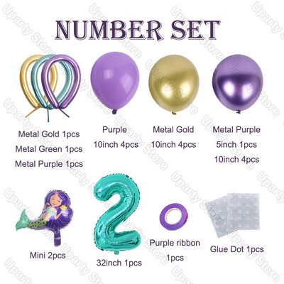 22 vnt. / rinkinys Undinėlės balionai dideli Tiffany mėlynos spalvos folijos gaubliai gimtadienio dekoro Undinėlės gimtadienio balionai kūdikio dušo dekoracijos