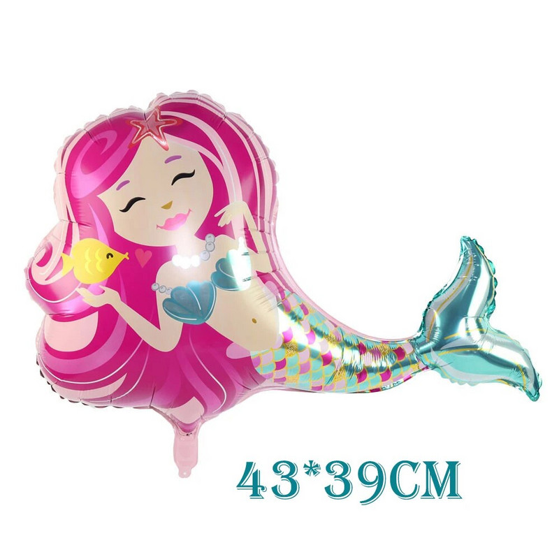 22 vnt. / rinkinys Undinėlės balionai dideli Tiffany mėlynos spalvos folijos gaubliai gimtadienio dekoro Undinėlės gimtadienio balionai kūdikio dušo dekoracijos