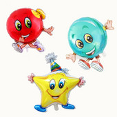 Στυλ κινουμένων σχεδίων Boy girl Candy Smiley Star Foil Balloon Cartoon Cookie κούκλα πάρτι γενεθλίων για την ημέρα του Αγίου Βαλεντίνου Διακόσμηση γενεθλίων