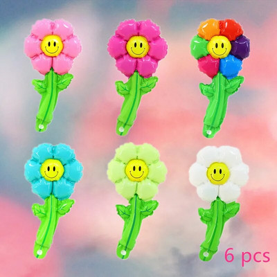 Mom`s Little Flowers Foil Balloon Daisies Sunflower Macaron Ημέρα του Αγίου Βαλεντίνου Γάμος Γενέθλια Διακοσμήσεις πάρτι νηπιαγωγείου