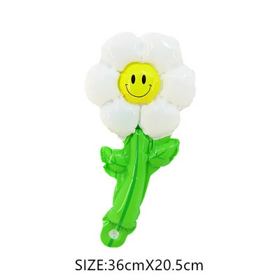 Mom`s Little Flowers Foil Balloon Daisies Sunflower Macaron Ημέρα του Αγίου Βαλεντίνου Γάμος Γενέθλια Διακοσμήσεις πάρτι νηπιαγωγείου