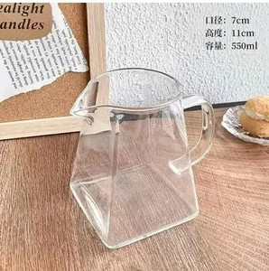 350/550 ml-es üvegkancsó tejkancsó Mini üvegkancsó átlátszó kávétea tejkiöntő üveg krémes edény