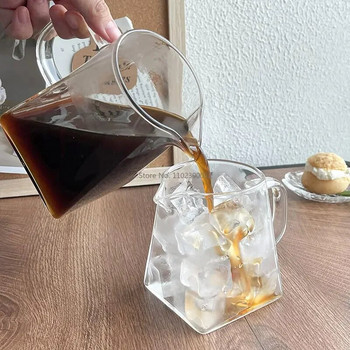 350/550ml Glass Pitcher Milk Pitcher Mini Glass Pitcher Διάφανη Coffee Tea Milk Pourer Glass Creamer Pot