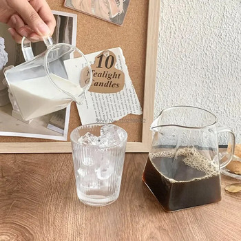 350/550 мл стъклена стомна стомна за мляко мини стъклена стомна прозрачно кафе чай наливаща се с мляко стъклена тенджера за сметана