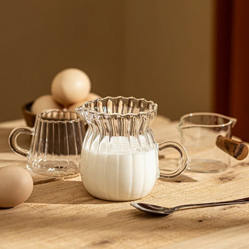 Ιταλικό γυάλινο φλιτζάνι γάλακτος, μίνι κατσαρόλα γάλακτος, μυτερό στόμα, μικρό δοχείο γάλακτος με λαβή, κύπελλο μέτρησης εκχύλισης, φλιτζάνι ουγγιάς, καφές