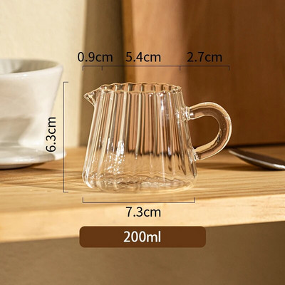 Talijanska staklena šalica za mlijeko, mini lonac za mlijeko, šiljasta usta, mali lonac za mlijeko s ručkom, mjerna čaša za ekstrakciju, šalica za unce, ploča za kavu
