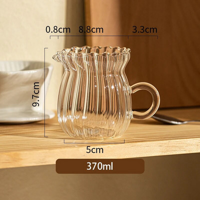 Talijanska staklena šalica za mlijeko, mini lonac za mlijeko, šiljasta usta, mali lonac za mlijeko s ručkom, mjerna čaša za ekstrakciju, šalica za unce, ploča za kavu