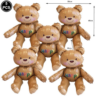 Μπαλόνι όρθιας αρκούδας Φουσκωτό με φύλλο αρκούδας Μπαλόνι για την Ημέρα του Αγίου Βαλεντίνου Μπαλόνι Στολισμός γάμου Baby Shower Προμήθειες για πάρτι γενεθλίων