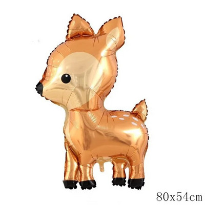 Dzīvnieku tēmas folijas balons Briedis Trusis Vāvere Safari ballītes dekorēšana Pieaugušiem Bērnu dzimšanas dienas dekorēšanas piederumi Hēlija baloni