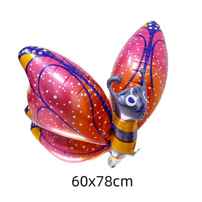 3D pillangó szitakötő alumínium film léggömb repülő rovar madár gyerekeknek ajándék születésnapi bulihoz, lakberendezési kellékek
