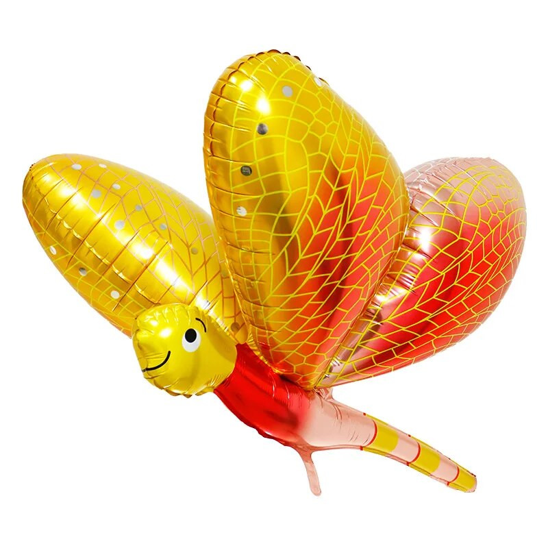3D pillangó szitakötő alumínium film léggömb repülő rovar madár gyerekeknek ajándék születésnapi bulihoz, lakberendezési kellékek