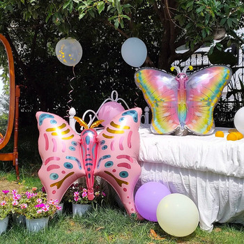 Големи балони от алуминиево фолио с пеперуди Цветен балон с пеперуди Парти за рожден ден Сватбени декорации Baby Shower Globos Детска играчка
