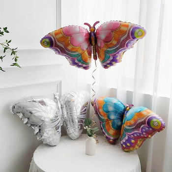 Μεγάλα μπαλόνια με φύλλο αλουμινίου πεταλούδα Πολύχρωμο μπαλόνι πεταλούδα Διακοσμήσεις γάμου γενεθλίων Baby Shower Globos Παιδικό παιχνίδι