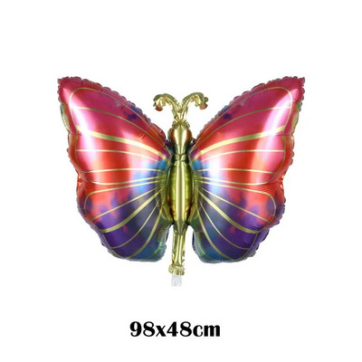 Μεγάλα μπαλόνια με φύλλο αλουμινίου πεταλούδα Πολύχρωμο μπαλόνι πεταλούδα Διακοσμήσεις γάμου γενεθλίων Baby Shower Globos Παιδικό παιχνίδι