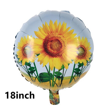 Μπαλόνια με θέμα ηλίανθος Sun Yellow Flower Leaf Foil Balloon Happy Birthday Summer Party Baby Shower Decor Kids Toy Globos